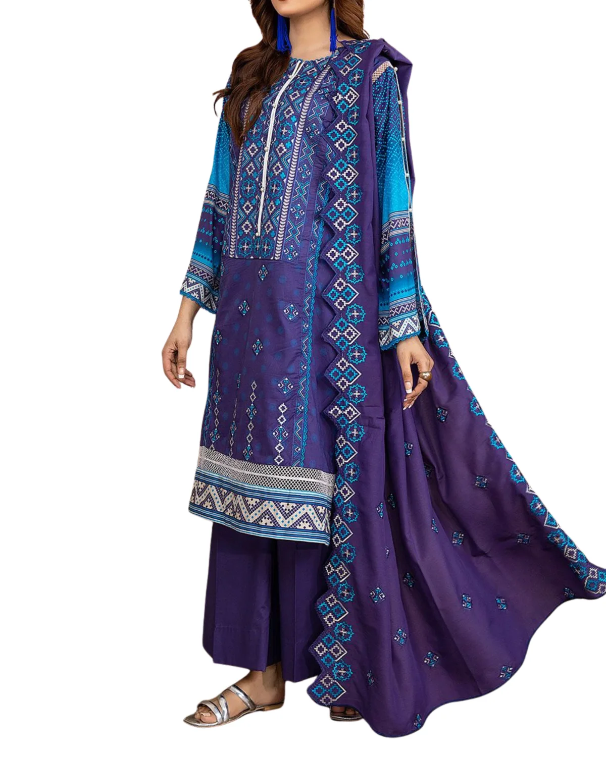 Royal Heritage Handloom Cotton 3-Piece Kameez - Edition 26
