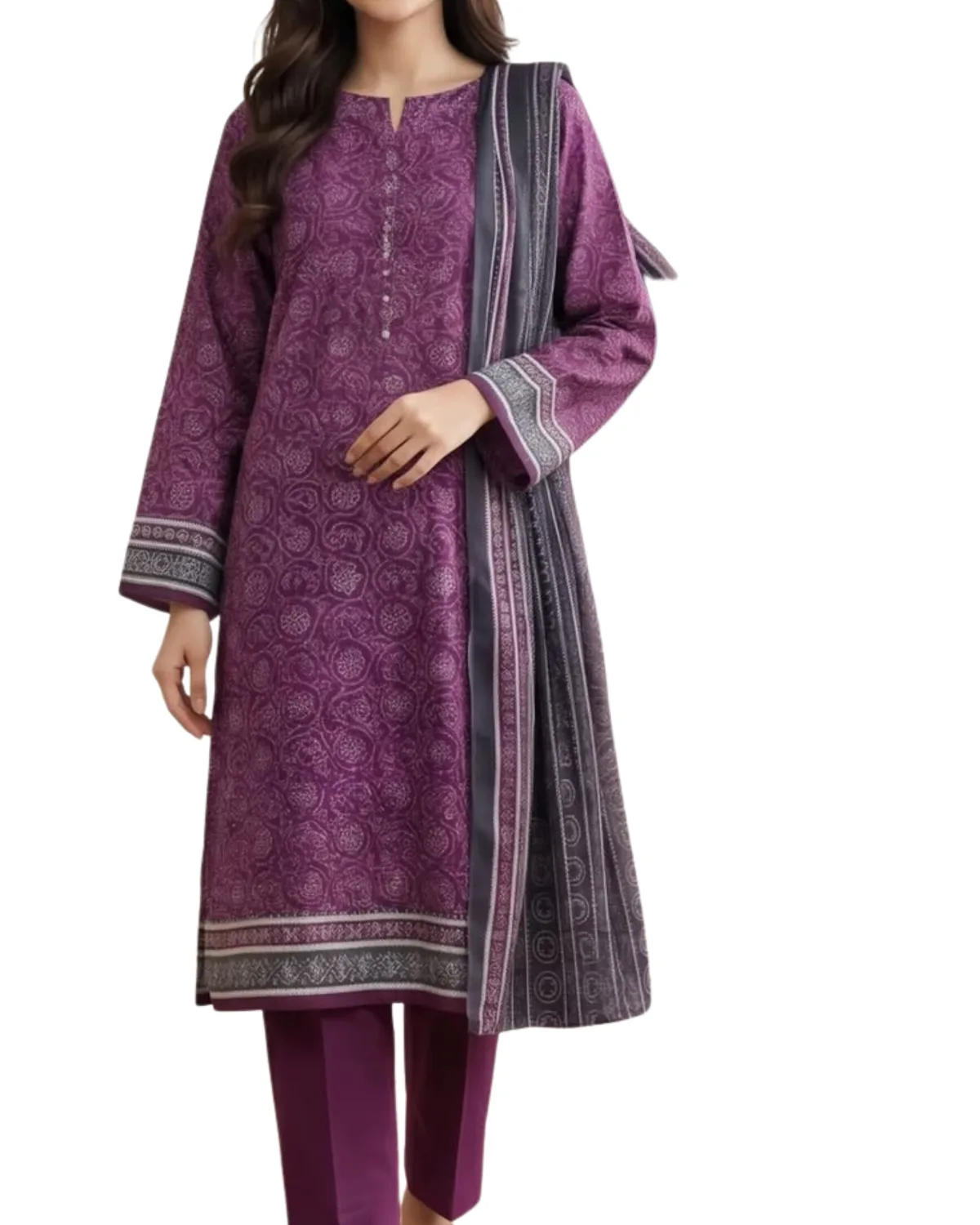 Midnight Obsidian Festive Statement Kameez - Edition 36