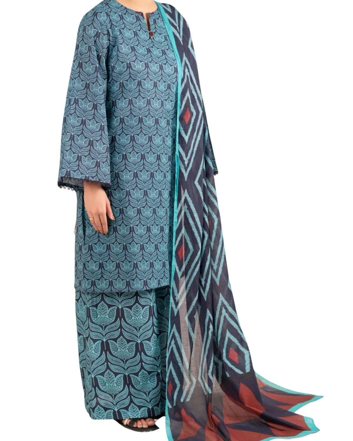 Royal Heritage Handloom Cotton 3-Piece Kameez - Edition 38